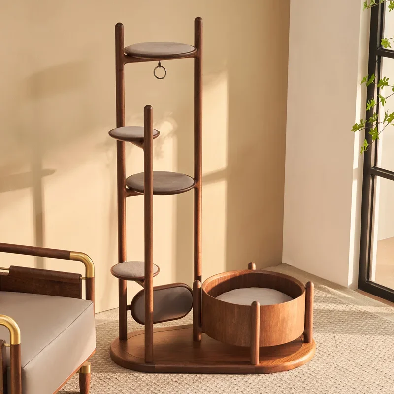 

Customized High-End Luxury Large Multi-Storey Pet Villa Jumping Platform Solid Wood Cat Nest Shelf