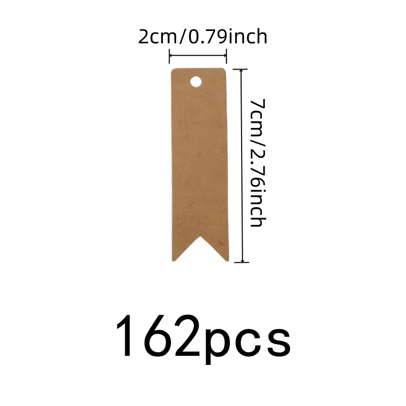 Easy to Write On White Paper Labels, 162 pcs, Wedding Favor Labels, Pre-Punched Hanging Hole for Party Valentines Tags