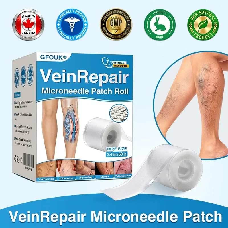 Natural Vein Repair Microneedle Patch Roll leg Skin Care Tape Relieve Varicose Veins Spider Veins Ease Leg Swelling Care Sticker