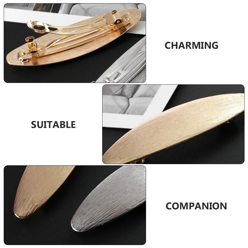 

2 Pcs Hair Clip Accessories Women Girls Long Ellipse Barrette Fashion Holders Lightweight Compact Size Suitable