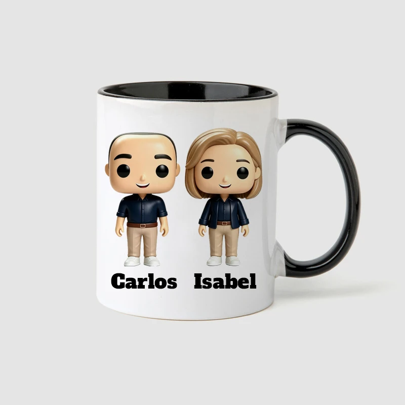 Personalized custom mugs—name-customizable coffee mugs for grandparents or couples, perfect for parents' anniversary gifts.