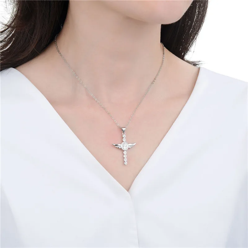 Kualitas Tinggi 316L Stainless Steel Christian INRI Jesus Cross Kalung Liontin untuk Doa Perhiasan Agama