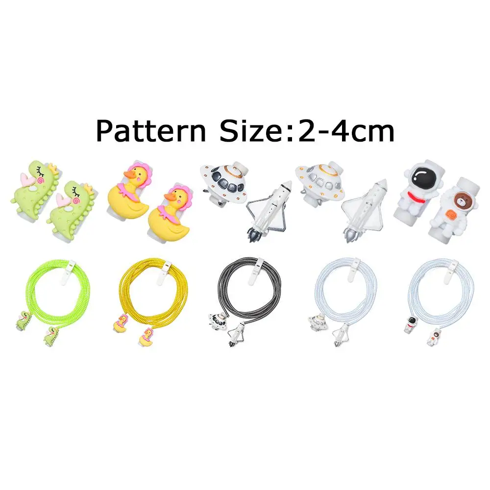 USB Cable Protector PVC Mini Cute Cartoon Data Line Cable Cord Case Universal Charger Plug Protective Cover for IPhone Android