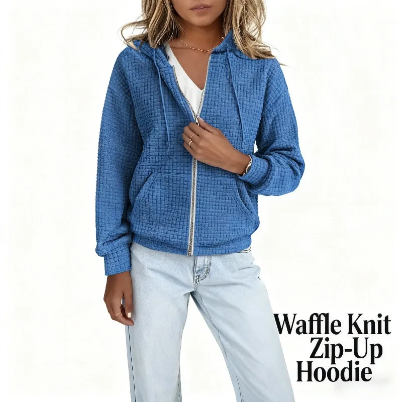 

2025 European and American Women's Fashion Zip-Up Hoodie Long Sleeve Sweatshirt Jacket