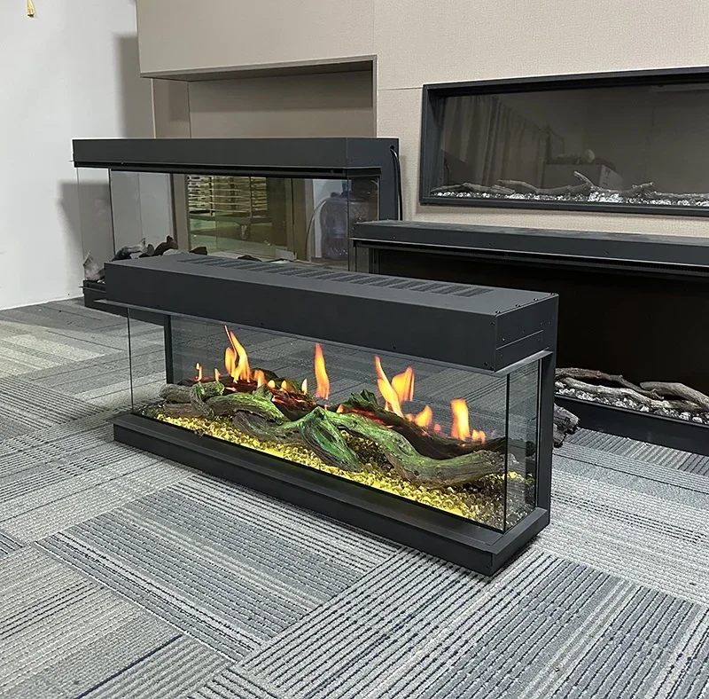3 Sided Electric Fireplace with Sparks LCD Wall Electric Fireplace 40 inch Wireless Virtual Fire Place