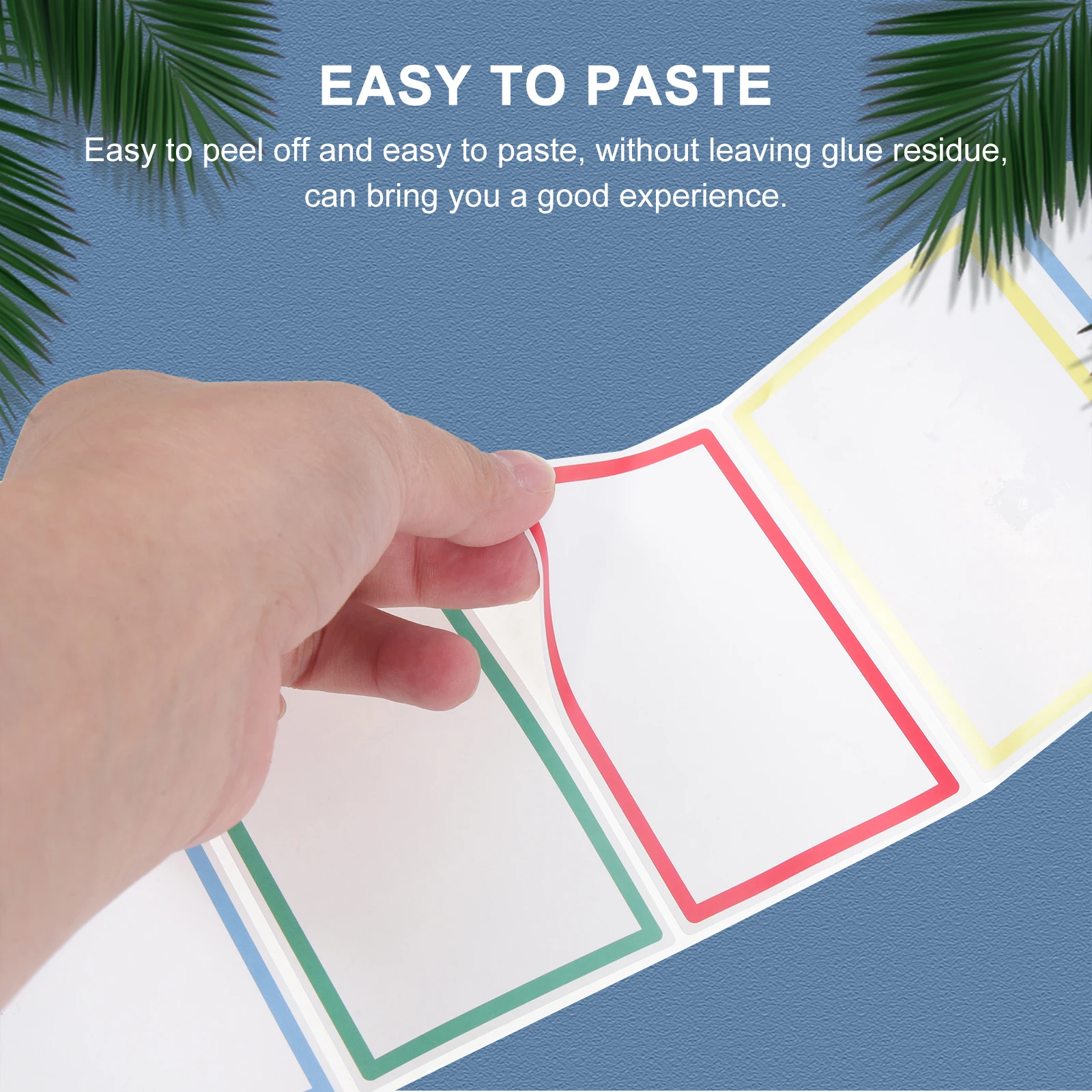 2 Rolls Name Stickers Coated Paper Easy Peel Paste Smooth Writing Blank Labels for Kids Classroom Assorted Colors Housewarming