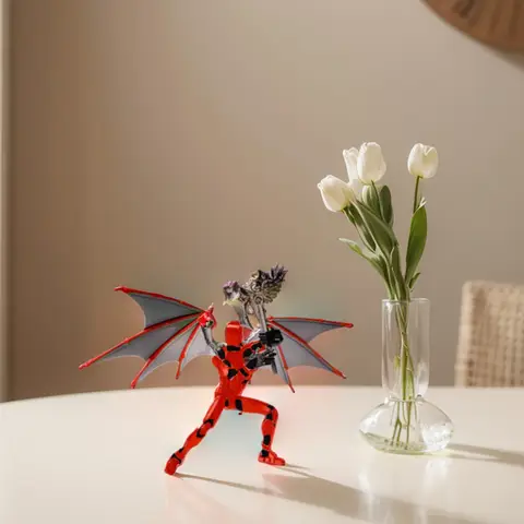 13 3D प्रिंटेड एक्शन फिगर कई एक्सेसरीज़ के साथ एक्शन फिगर खिलौने एक्शन फिगर डमी डेस्क सजावट उपहार उसके लिए 6 best sales ट्रांसफार्मर कंबाइनर - №5