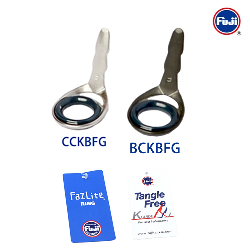 Guía FUJI Original KBFG, ojo azul de noche suave, anillo Fazlite, caña de pescar giratoria y de un solo pie, 2 uds.