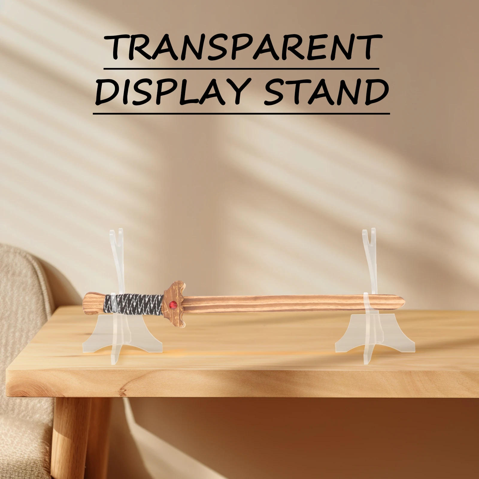 

2pcs Acrylic Display Rack 2-Tiered Transparent Stand For Tabletop Desktop Sword Holder Light Sword Showcase Home Decor Accessory