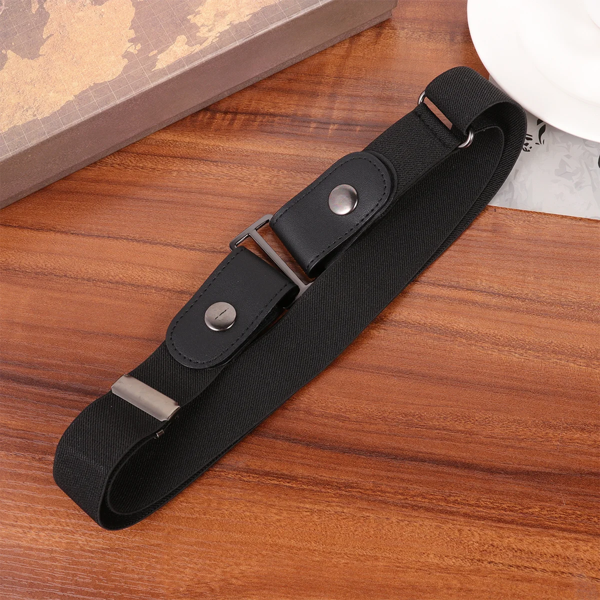 

1Pcs No Buckle Elastic Belt Black Stretch Waist Belt for Pants Jeans Dresses Sweaters Fashion Accessory for Men Women
