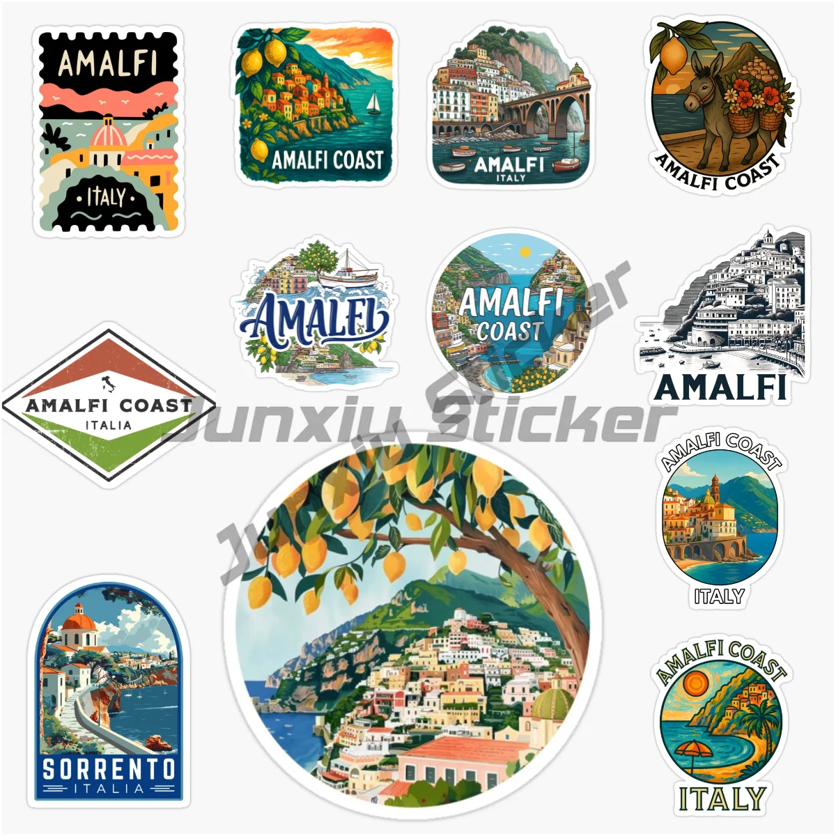 

Amalfi Coast ITALY Italian Amalfi Coast Famous Tourist Scenery Car Sticker Vinyl Self-adhesive Decorative Decal
