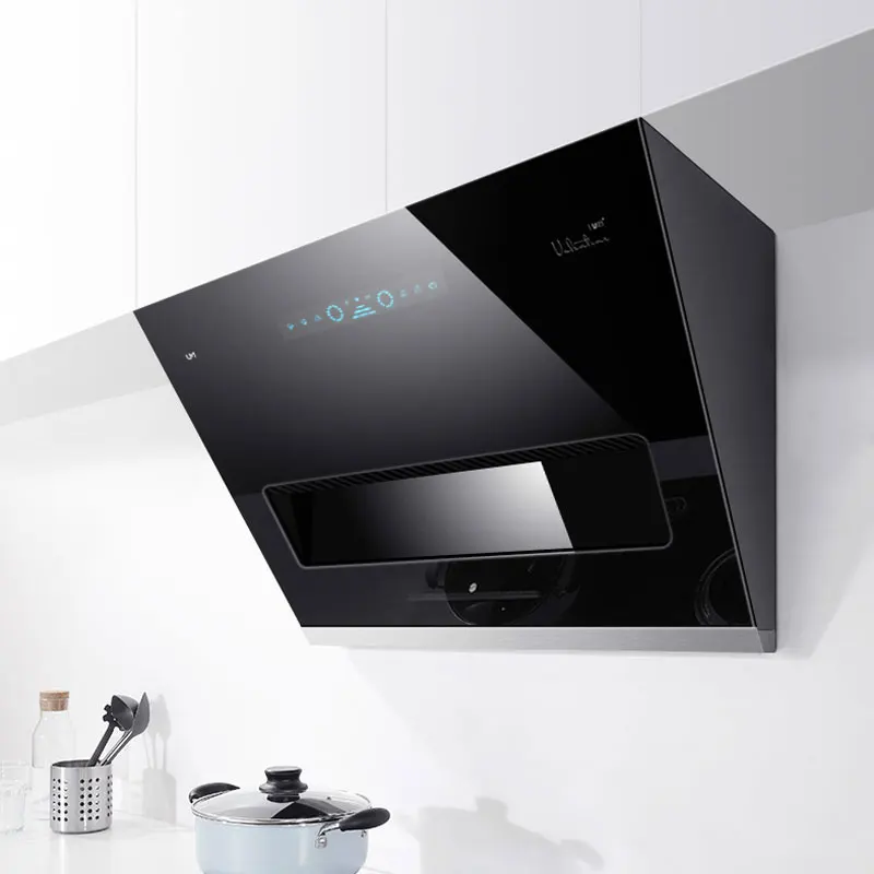 شفاط عادم المطبخ 800 مللي متر شفاط المطبخ المنزلي من الفولاذ المقاوم للصدأ عادم الدخان شفط جانبي غطاء المطبخ التهوية