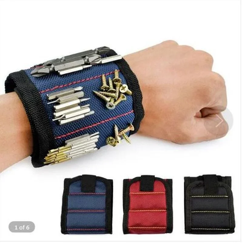 Magnetic Wrist Support Band with Strong Magnets for Holding Screws Nail Bracelet Belt Support Chuck Sports magnetic tool bag