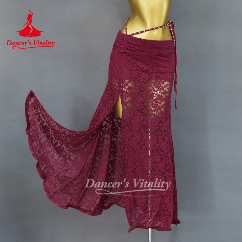 New Belly Dance Performance Skirt for Women's Sexy Lace Long Skirt Adult Oriental Dancing Practice Clothing