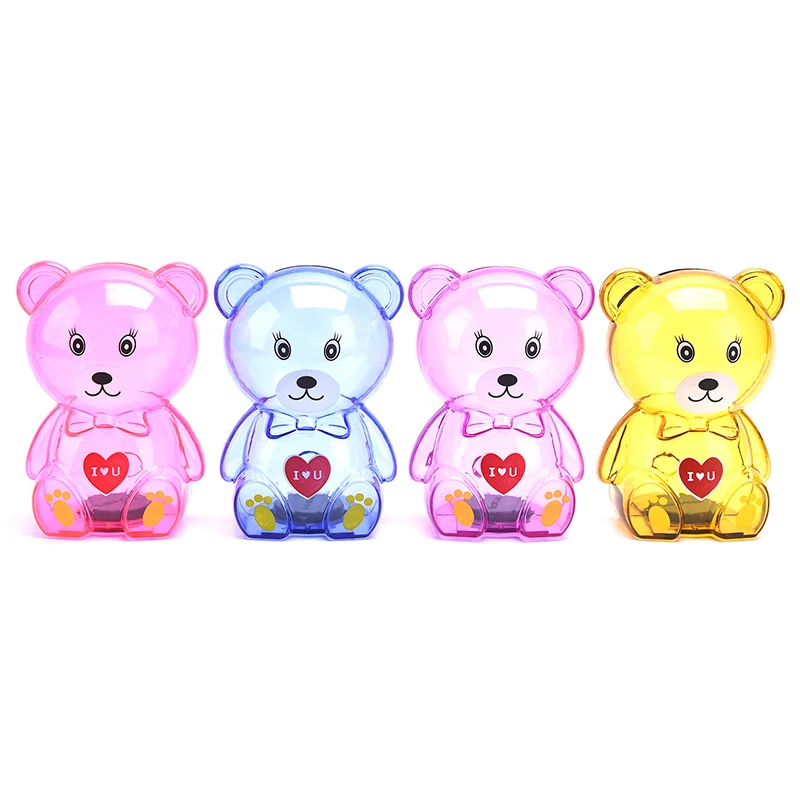 Cartoon Bear Money Boxes Kid Student Piggy Bank Transparent style Saving Money