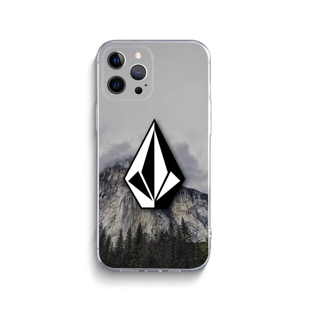 L-Luxury V-VOLCOM-S Sport Style Phone Case For iPhone 15,14,13,12,11 Plus,Pro,Max,XR,XS,X,Plus,SE,Mini Transparent Silicone Soft