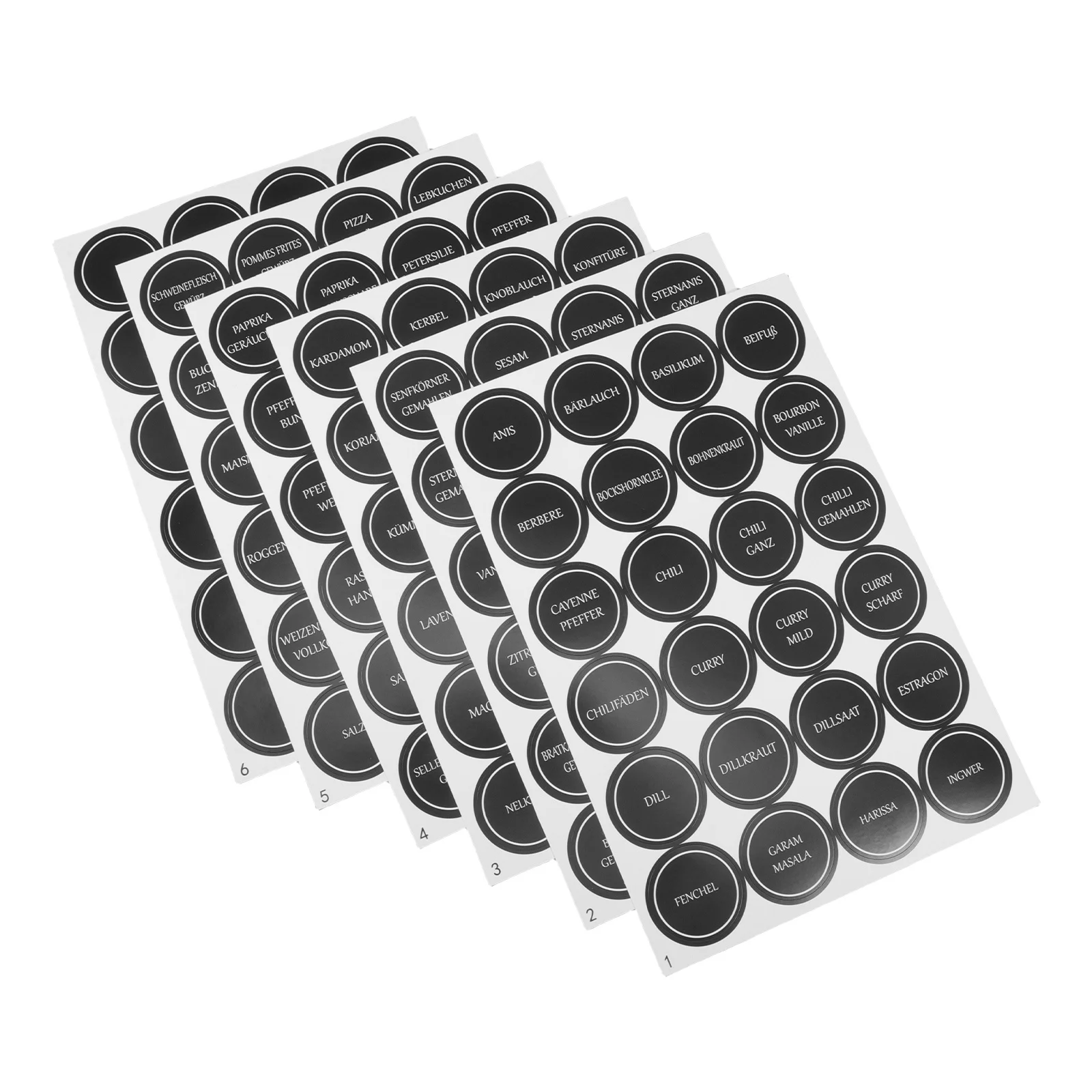 

6 Sheets Round Spice Jar Labels Reusable Peel-Off Stickers for Kitchen Pantry Organizing Food Storage and Canning Jars