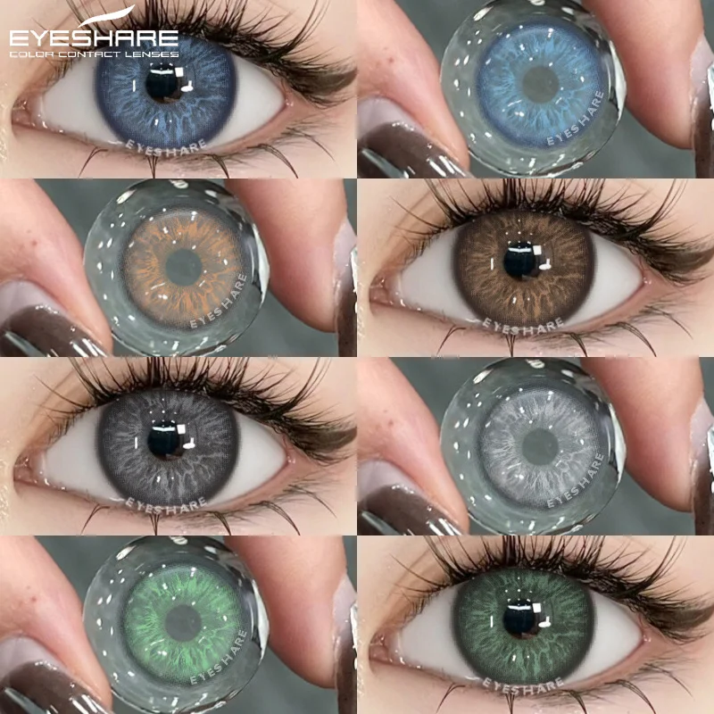 EYESHARE 1 Paar farbige Kontaktlinsen für Augen, hochwertige blaue Linsen, grüne Augenkontakte, kosmetische graue Pupillinse, braune Linsen