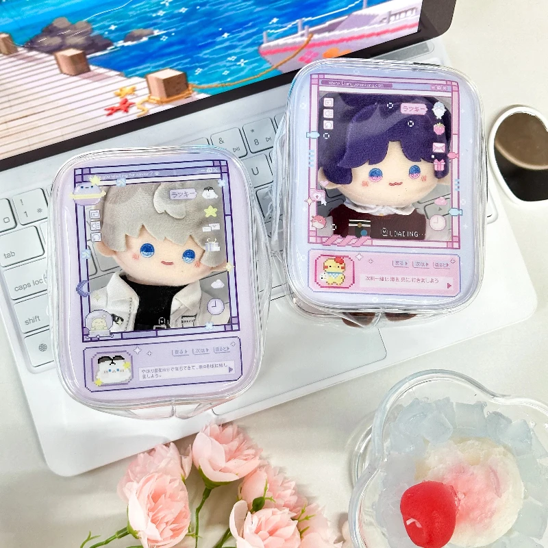 Cute Pixel Game Console Shape Doll Bag for 13cm Anime Plush Doll Transparent Display Dustproof Storage Bag Girls Bag Pendant New view 2