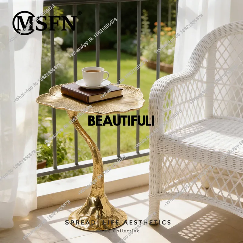 Modern light luxury copper leaves edge a few personalized creative sofas a few bedside a few model houses villa
