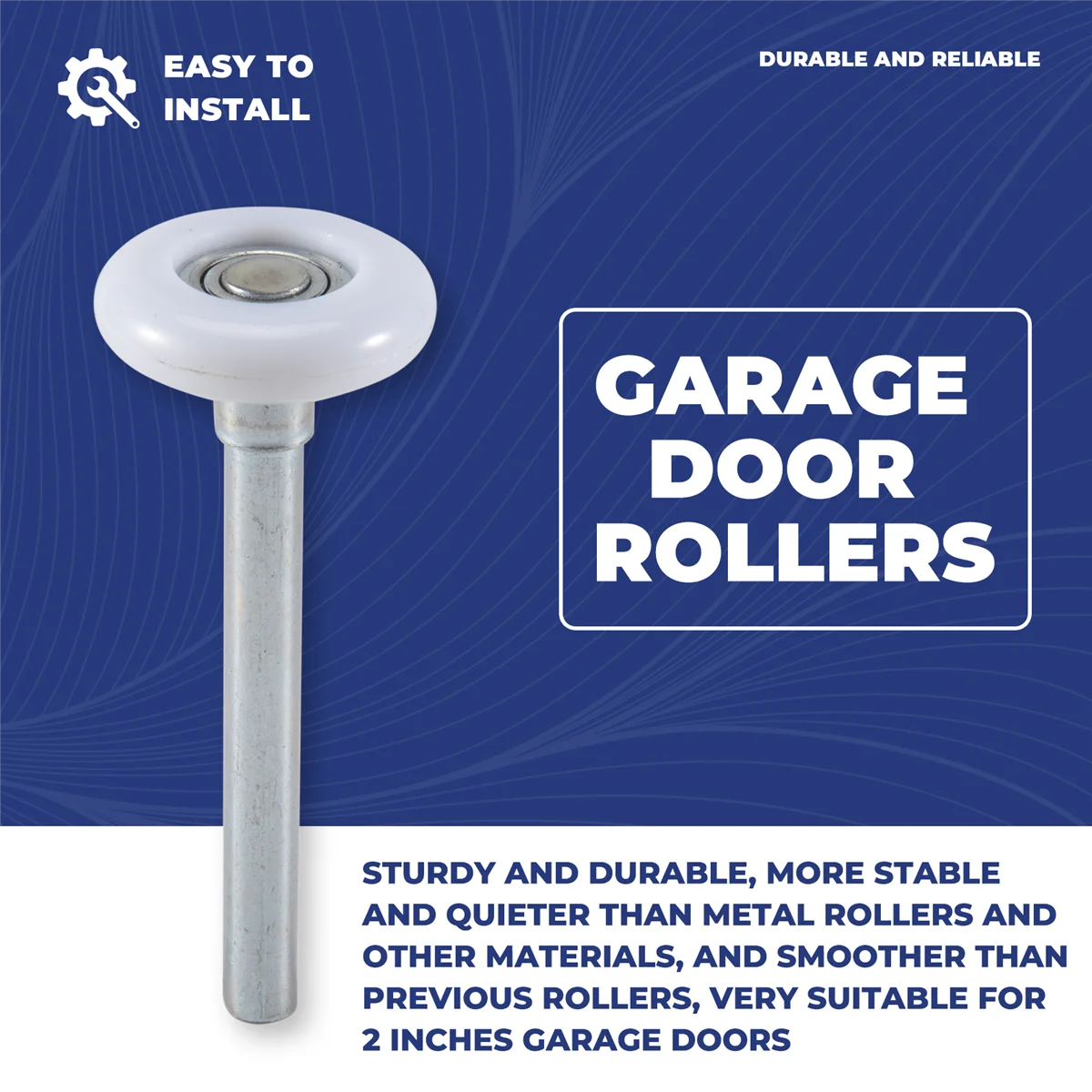 BISM1 Paquete de 12 rodillos para puertas de garaje de 2 pulgadas, rodillo para puertas de garaje de nailon con rodamiento 6200ZZ, para puertas de garaje residenciales y comerciales