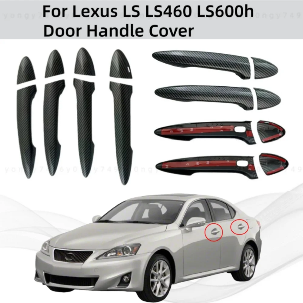 Car Stickers Decoration For Lexus LS LS460 LS600h Sedan ABS Carbon Accessorie Plated Exterior Door Handle Cover Trim Paste Style