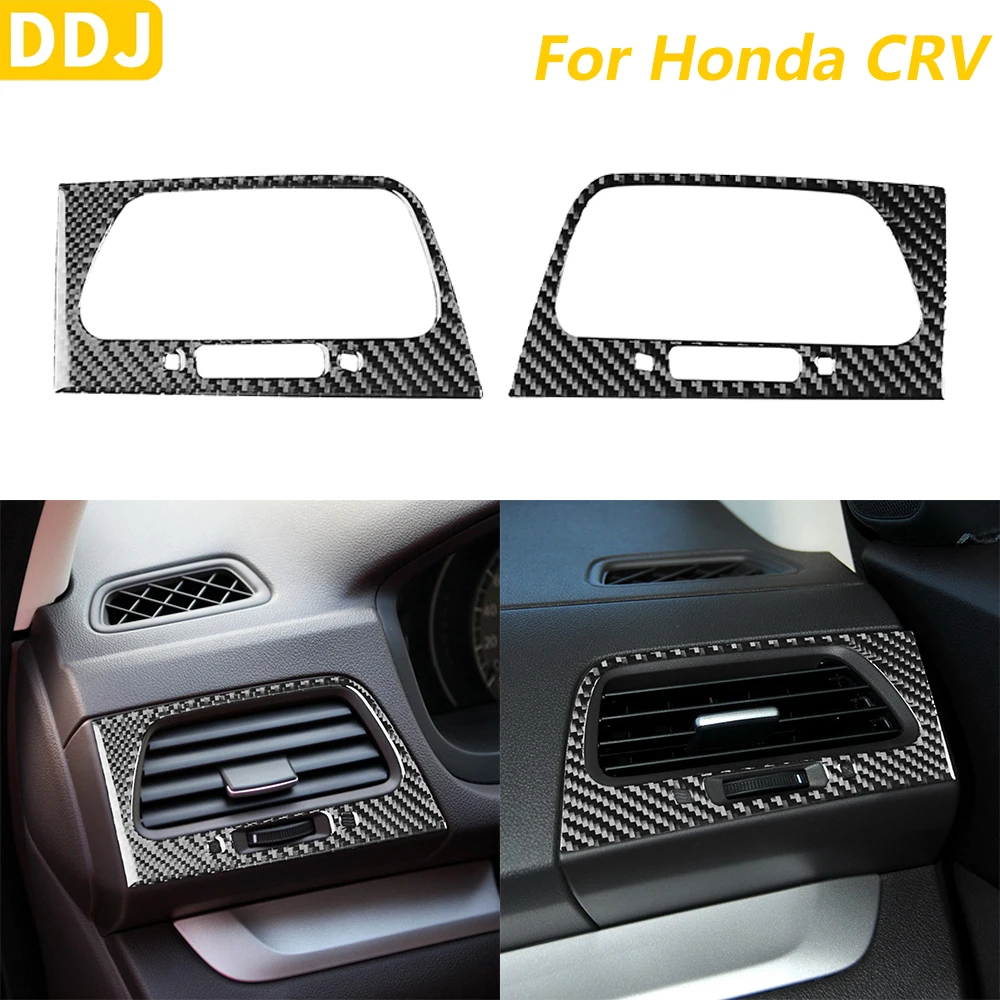 

Для Honda CR-V CRV 2012-2016: накладки на панель вентиляции кондиционера (левая и правая) из углеродного волокна, аксессуары для автомобиля, наклейки