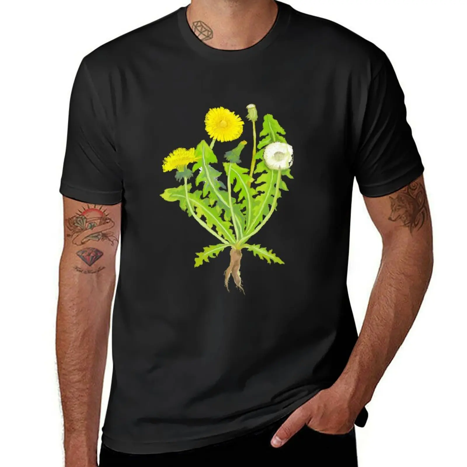 

Dandelion Botanical Drawing T-Shirt shirts graphic tees summer top kawaii clothes Blouse men workout shirt