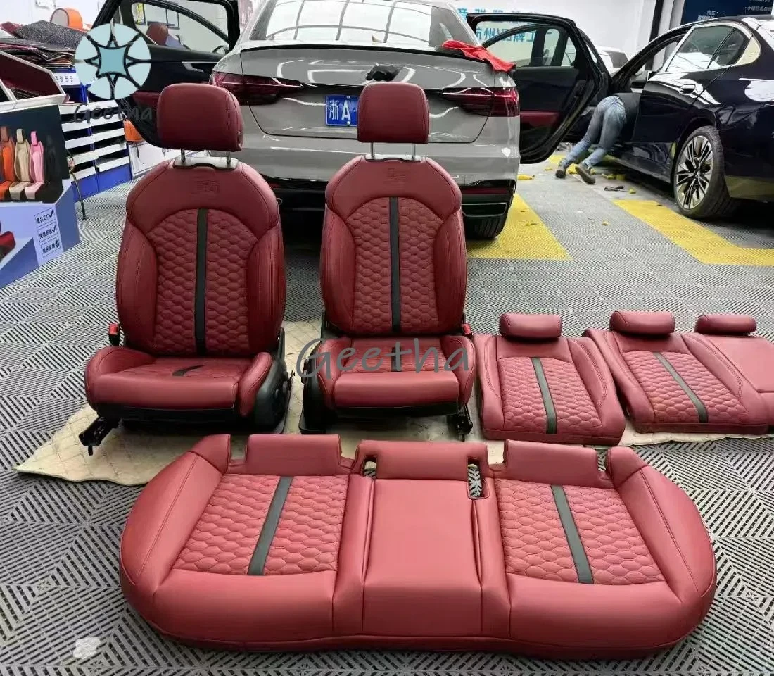 Custom High Quality Nappa Leather Car Seat Covers Luxury Five-Seater with Breathable Feature for Audi A3 A4 A5 A6 A7 Q3 Q5 Q7 Q8