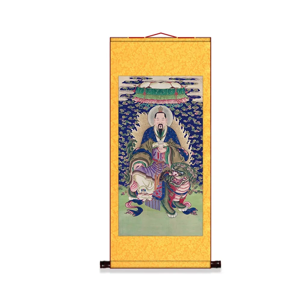 China Traditional Lord Tai Yi Salvation Image Hanging Wall Scroll Picture Decor