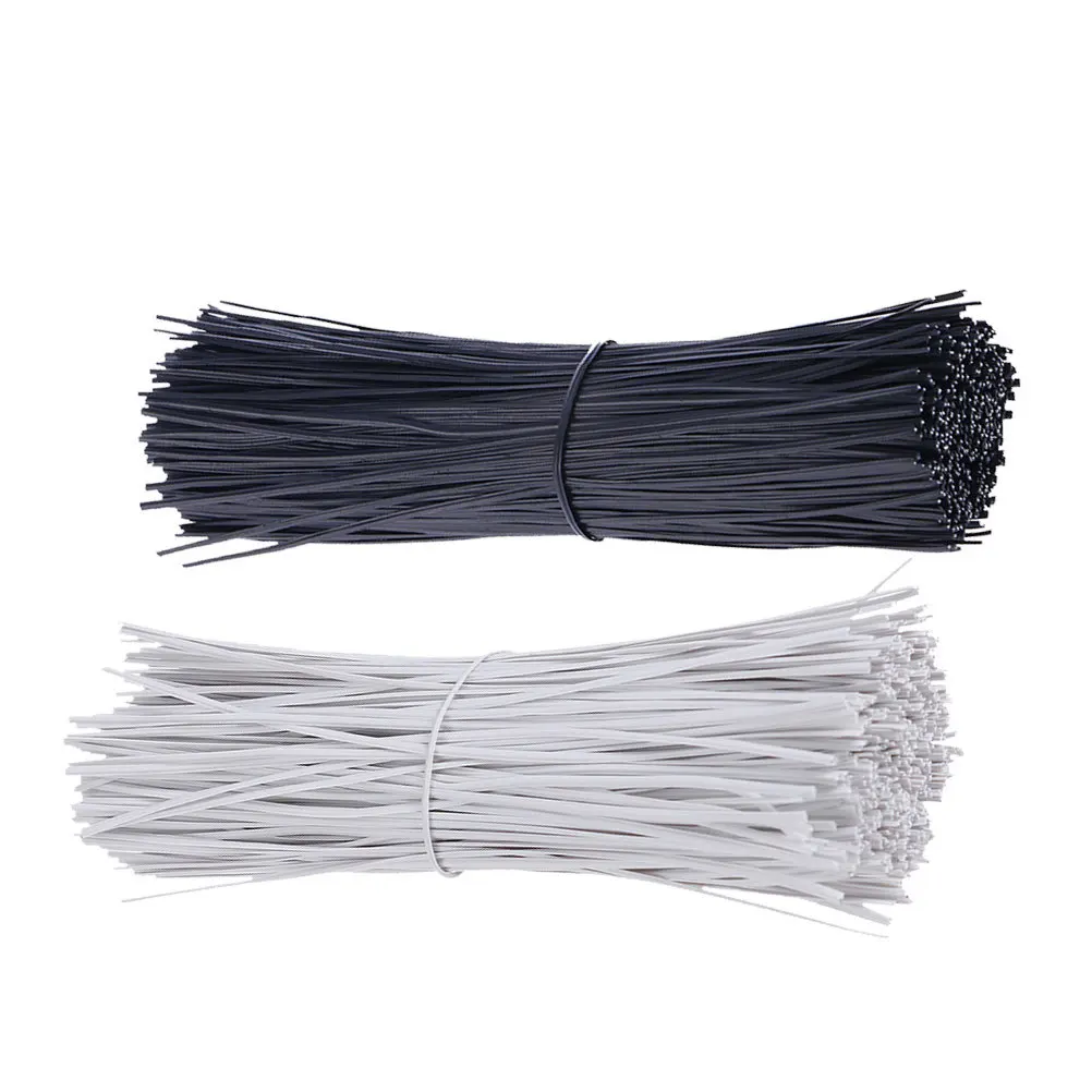 

1000 pcs Data Line Electric Wire Cable Ties 0.45Mm Thick Plastic Coated Galvanized Core Reusable Cord Organizer For Home Office