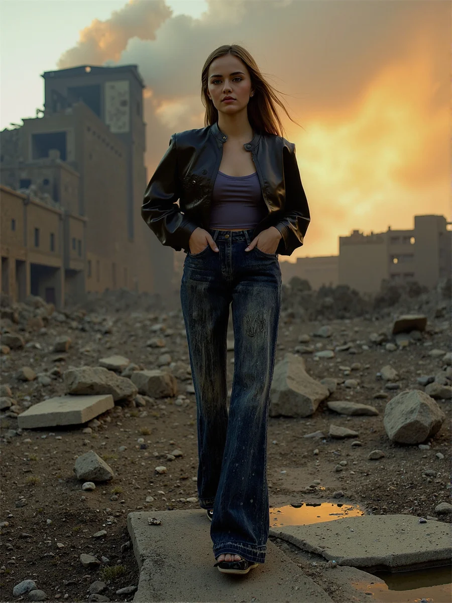 여성용 플레어 디스트레스드 진 팬츠 데님 여성 의류 카고 스트레이트 캐주얼 하이웨이스트 슬림 찢어진 루즈 레트로 지퍼