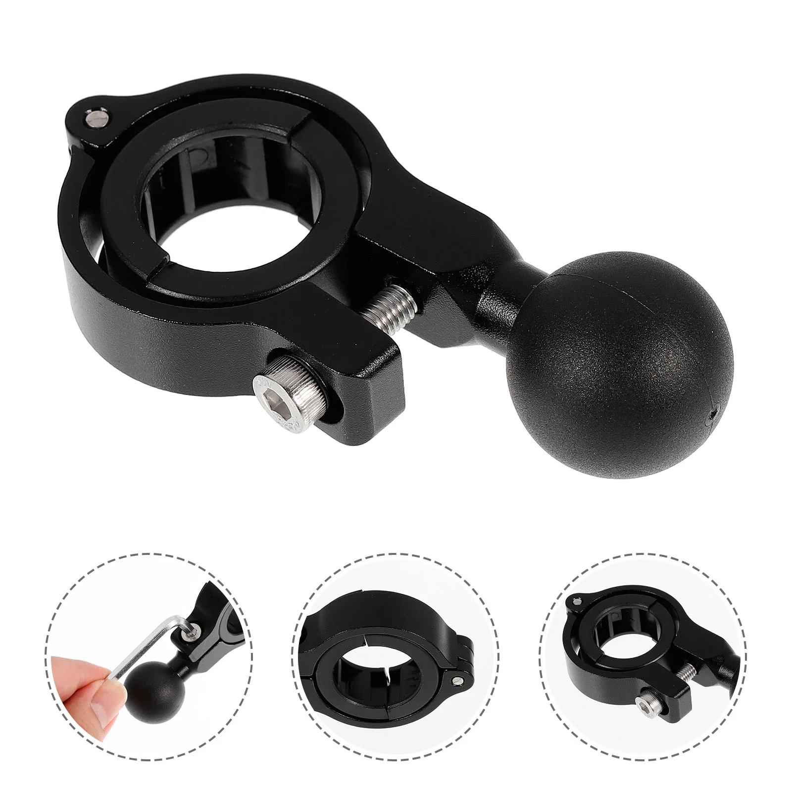 

Cell Phone Stand Mobile Holder Mount Adapter Motorcycle Handlebar Handlebars Base Balls Head Black