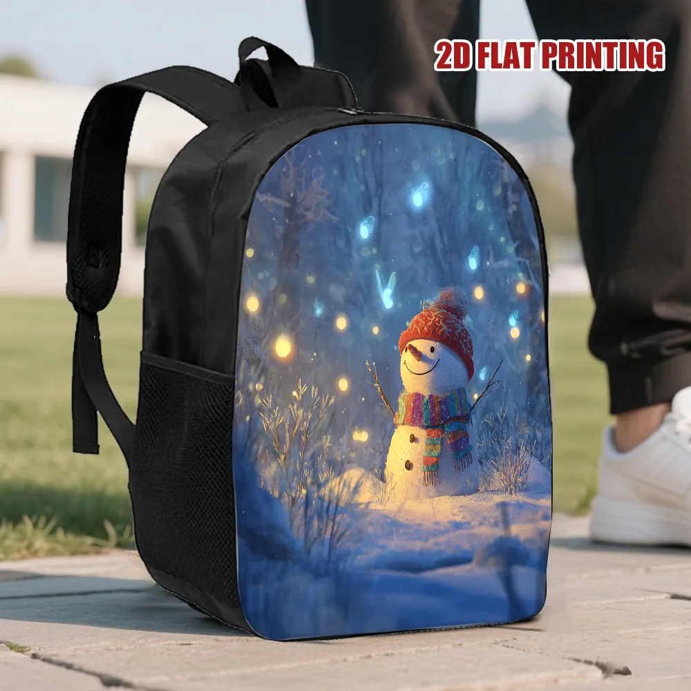 

1 piece festive snowman Christmas backpack - large capacity, wash accessible, comfortable travel backpack with adjustable