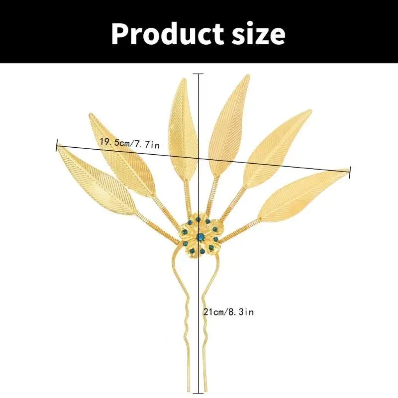 652F Thai Cultural Peacocks Designs Hairpin Alloy with Rhinestones Hair Ornament