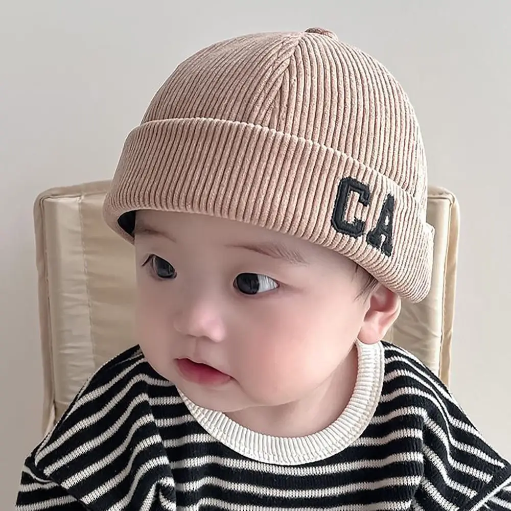 Japanese Style Baby Corduroy Docker Cap Wear All Seasons Brimless Brimless Hip Hop Hats Size Adjustable Landlord Hat