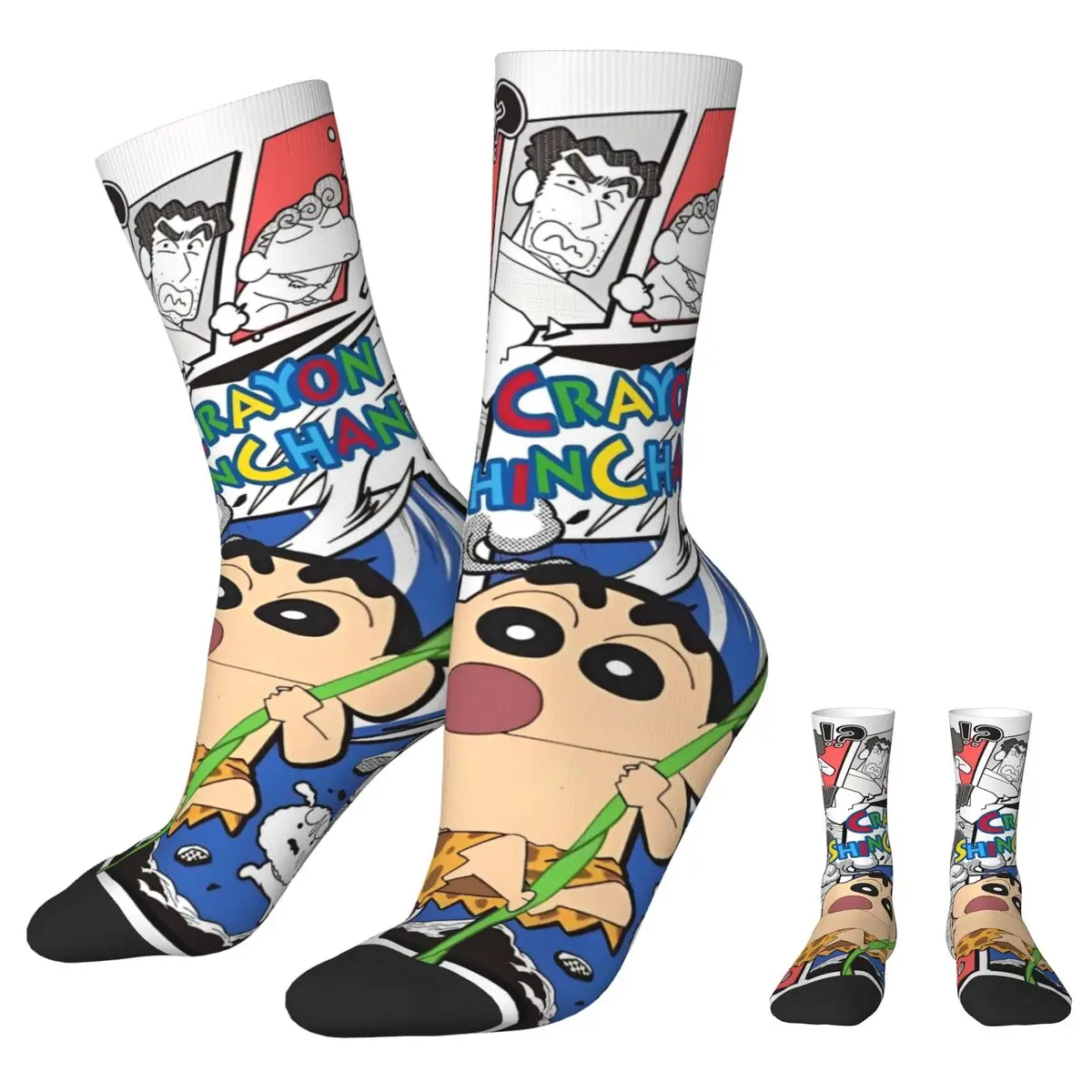 Crayon Shin-chan Cos Wild Man Socks Men Women Polyester Fashion Japanese Anime Hip Hop Spring Summer Autumn Winter Middle Tube