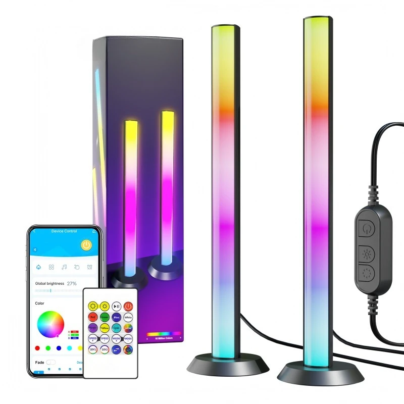 

Black plastic ambient desk lamp with 40 5050RGB lamps, 5V 2A, 2m cable for stunning color-changing decoration