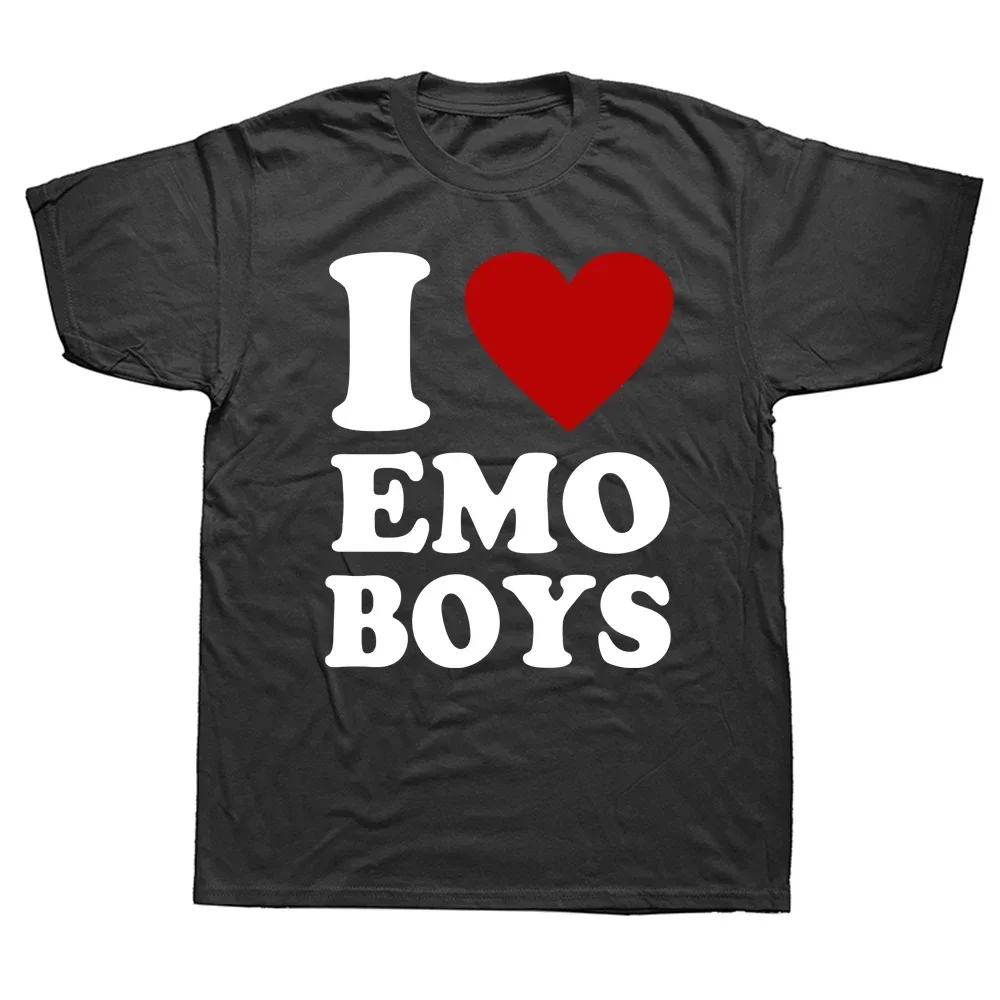 

Забавная футболка с надписью Camisetas I Love Emo Boys, мужская модная футболка, хлопковая футболка, топы в стиле хип-хоп, футболки для мальчиков, мужская одежда, стиль