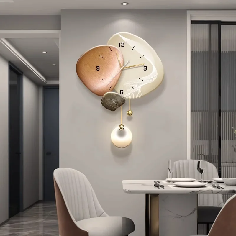 

Wall clock, living room, sense of luxury, living room, creative clock, TV, background, wall lamp painting, light luxury clock