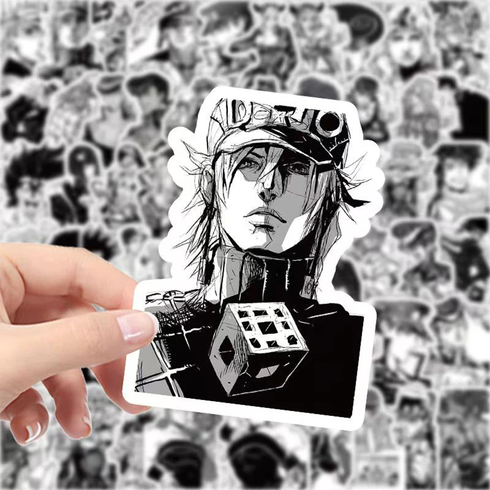 10/30/63Pcs Jojo Bizarre Adventure Kujo Jotaro Stickers Jolyne Cujoh Anime Sticker Skateboard Bike Laptop Black And White Decal