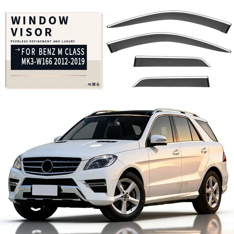 For MERCEDES-BENZ M Class W164 W166 Window Visor Cars Styling Accessories Window Visors Rain Sun Guard Vent Wind Deflector