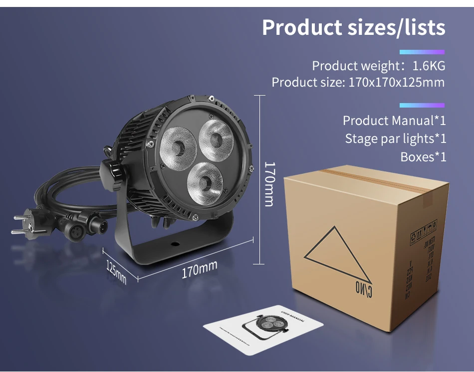 4 Stück Aluminium IP65 Wasserdichtes LED-Par-Licht DMX512-Steuerung 3X12W RGBW LEDs Bühnenlicht für DJ Disco Konzert Party – Detail 6