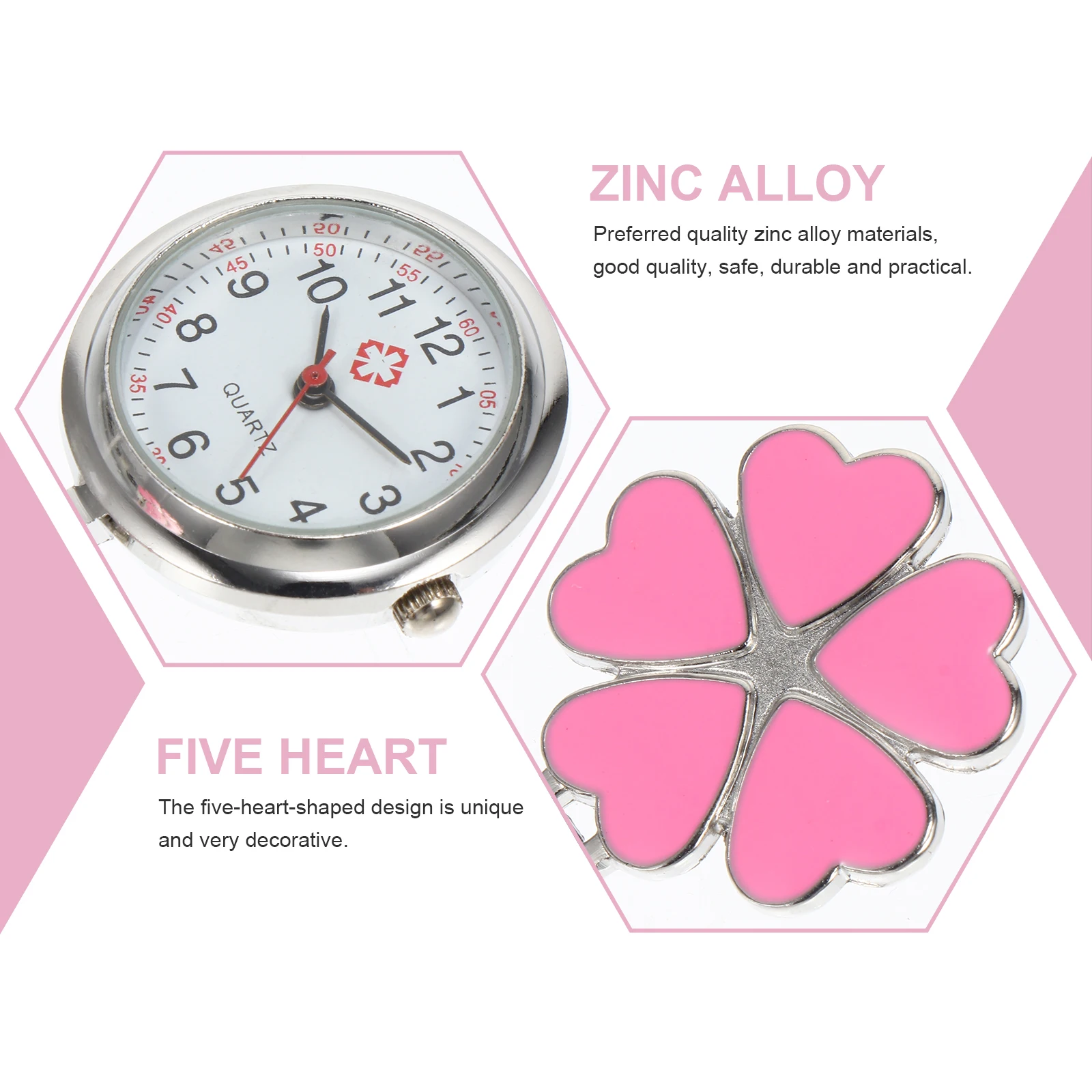 

1Pc Preferred Quality Zinc Alloy Nurse Watch Durable Practical Stylish Round Dial Decorative Mini Pocket Watch