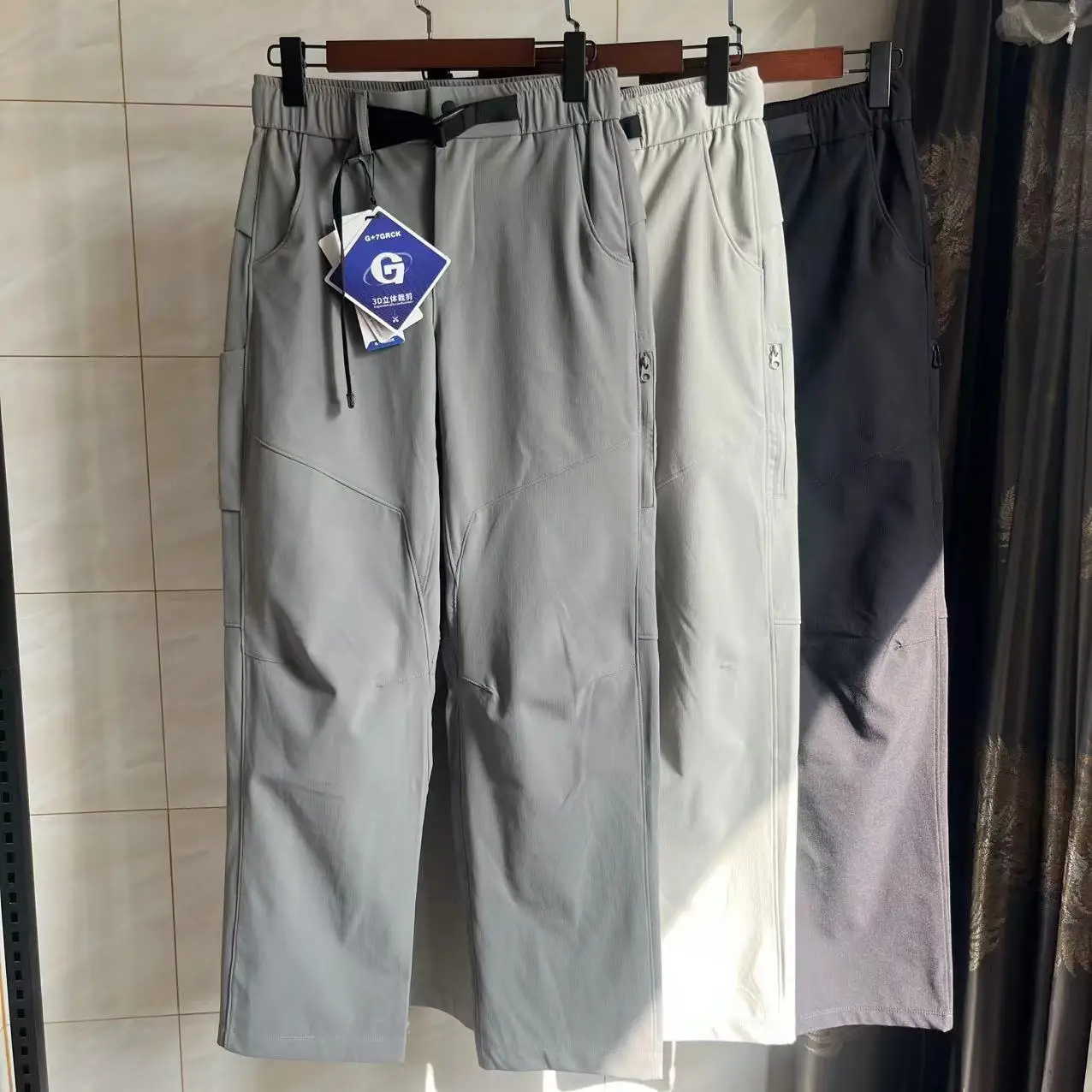 

Outdoor Workwear Casual Pants Men's Windproof Water Repellent 3D Tailoring Autumn Season Nylon Fabric Straight Leg Trousers