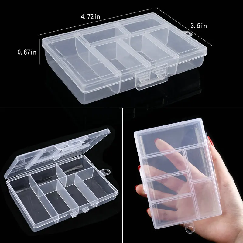 Transparante Plastic Opbergdoos Sieradendoos Compartiment Verstelbare Container Voor Kralen Oorbel Doos Voor Sieraden Rechthoek Box Case