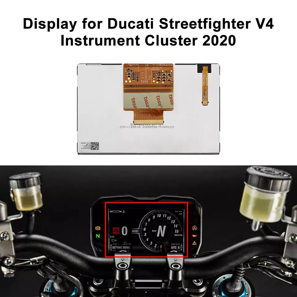 Display for Ducati Panigale V4 and Streetfighter V4 Instrument Cluster