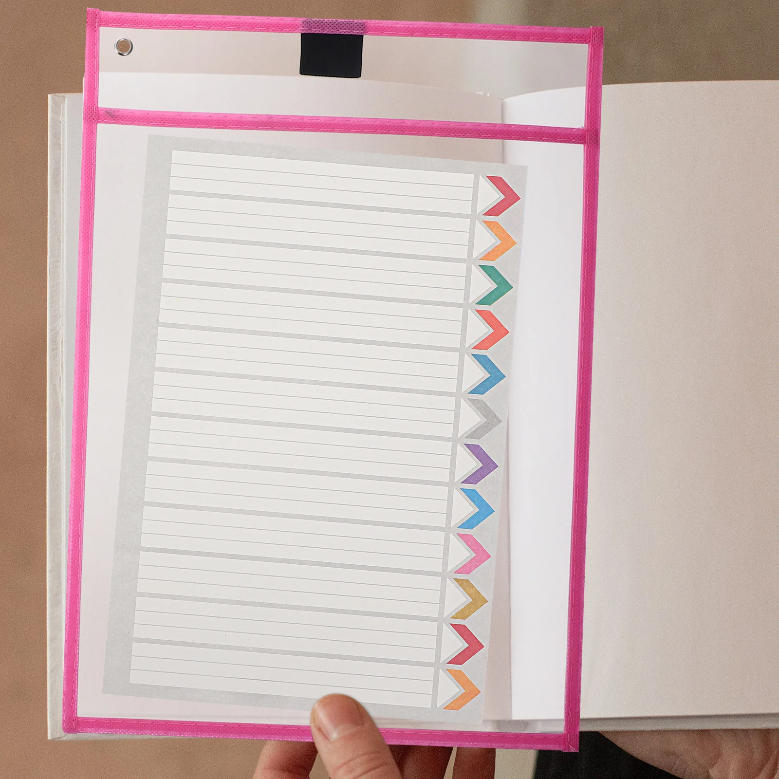 

6Pcs Transparent Sheet Protectors Numbered Design Paper Covers Clear File Bags for Document Storage Office College