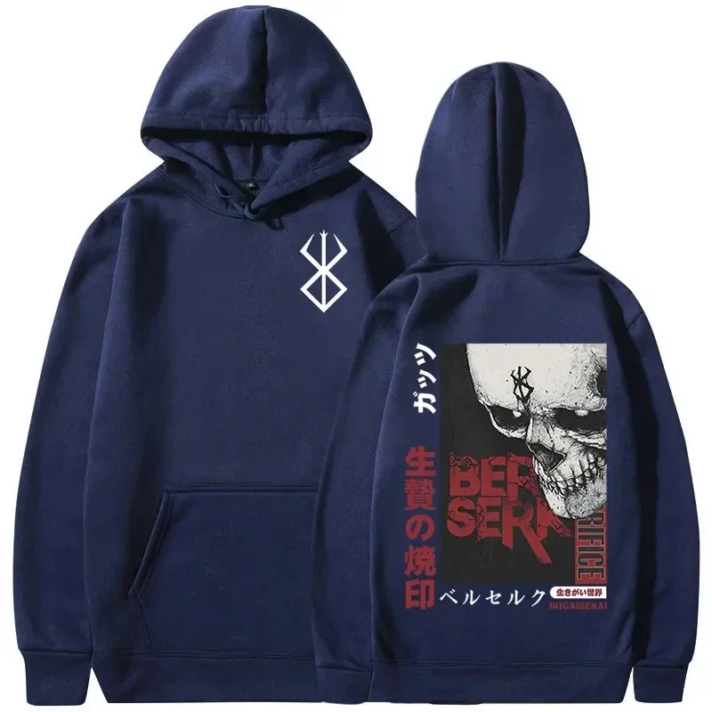 Men\'s Hoodie Casual Oversized Pullovers Anime Berserk Guts Graphic Print Hoodie Swordsman Casca Brand of Sacrifice Zodd Hoodies