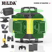 HILDA 4D 16 Lines Yellow Laser Level Horizontal and Vertical with Remote Control and 2Battery 360 ° Self leveling Laser Level